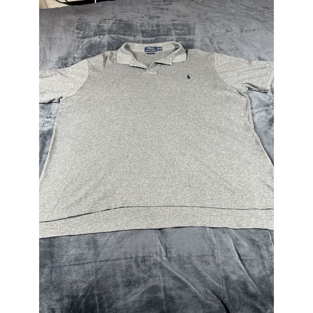Polo Ralph Lauren Golf Polo Gray Custom Fit Short‎ Sleeve Mens Size 2XL XXL